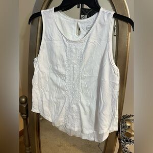 Kids Wonder Nation White Sleeveless Top with Lace Accent